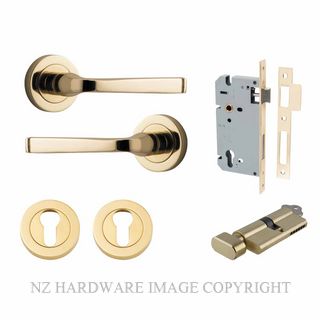 IVER 0320KENTR60KT ANNECY KEY-TURN ENTRANCE LOCK KITSET ROUND ROSE POLISHED BRASS