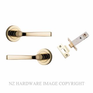 IVER 0320KPASS60 ANNECY PASSAGE LATCH KITSET ROUND ROSE POLISHED BRASS