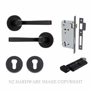 IVER 0323KENTR60KT ANNECY KEY-TURN ENTRANCE LOCK KITSET ROUND ROSE MATT BLACK