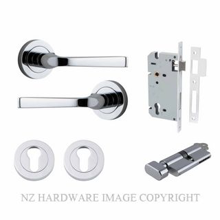IVER 0324KENTR60KT ANNECY KEY-TURN ENTRANCE LOCK KITSET ROUND ROSE CHROME PLATE