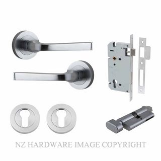 IVER 0325KENTR60KT ANNECY KEY-TURN ENTRANCE LOCK KITSET ROUND ROSE BRUSHED CHROME
