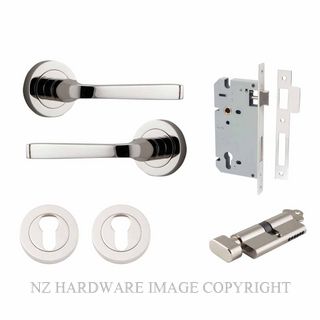 IVER 0328KENTR60KT ANNECY KEY-TURN ENTRANCE LOCK KITSET ROUND ROSE POLISHED NICKEL