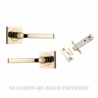 IVER 0390KPASS60 ANNECY PASSAGE LATCH KITSET SQUARE ROSE POLISHED BRASS