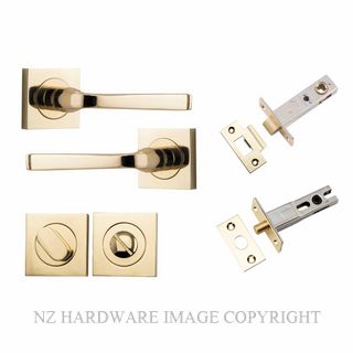 IVER 0390KPRIV60 ANNECY PRIVACY LATCH KITSET SQUARE ROSE POLISHED BRASS