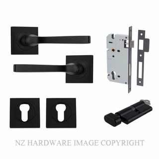 IVER 0393KENTR60KT ANNECY KEY-TURN ENTRANCE LOCK KITSET SQUARE ROSE MATT BLACK