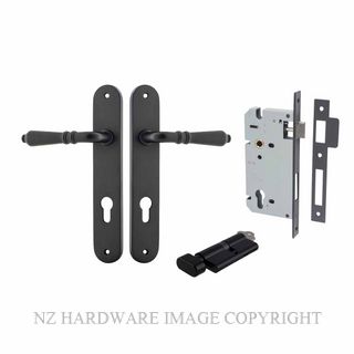 IVER 12724KENTR60KT SARLAT KEY-TURN ENTRANCE LOCK KITSET OVAL PLATE MATT BLACK