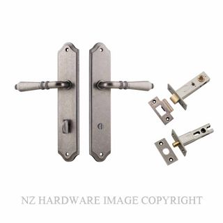 IVER 13712KPRIV60 SARLAT PRIVACY LATCH KITSET SHOULDERED PLATE DISTRESSED NICKEL