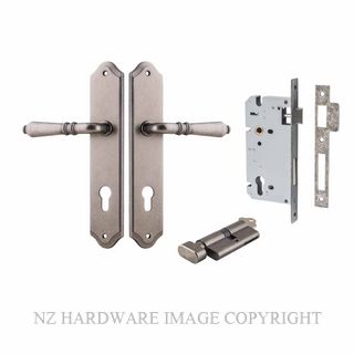 IVER 13712KENTR60KT SARLAT KEY-TURN ENTRANCE LOCK KITSET SHOULDERED PLATE DISTRESSED NICKEL