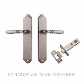 IVER 13712KPASS60 SARLAT PASSAGE LATCH KITSET SHOULDERED PLATE DISTRESSED NICKEL