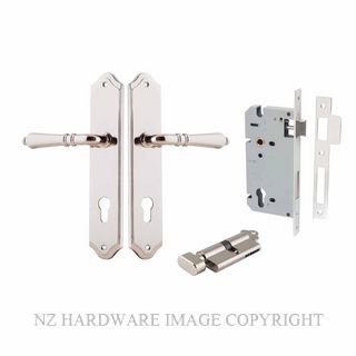 IVER 14212KENTR60KT SARLAT KEY-TURN ENTRANCE LOCK KITSET SHOULDERED PLATE POLISHED NICKEL