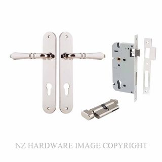 IVER 14224KENTR60KT SARLAT KEY-TURN ENTRANCE LOCK KITSET OVAL PLATE POLISHED NICKEL