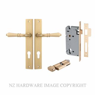 IVER 15200KENTR60KT SARLAT KEY-TURN ENTRANCE LOCK KITSET RECTANGULAR PLATE BRUSHED BRASS