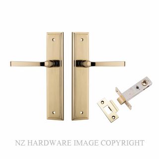 IVER 10244KPASS60 ANNECY PASSAGE LATCH KITSET STEPPED PLATE POLISHED BRASS
