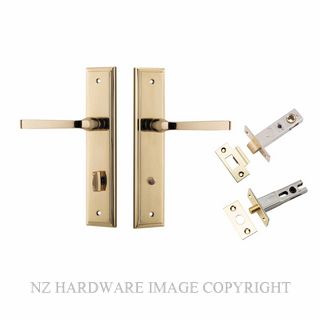 IVER 10244KPRIV60 ANNECY PRIVACY LATCH KITSET STEPPED PLATE POLISHED BRASS