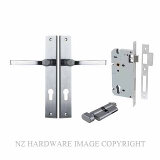 IVER 12208KENTR60KT ANNECY KEY-TURN ENTRANCE LOCK KITSET RECTANGULAR PLATE BRUSHED CHROME