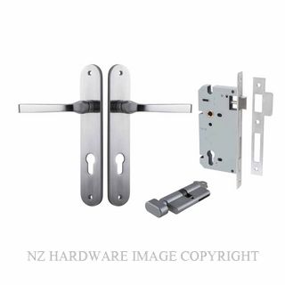 IVER 12232KENTR60KT ANNECY KEY-TURN ENTRANCE LOCK KITSET OVAL PLATE BRUSHED CHROME