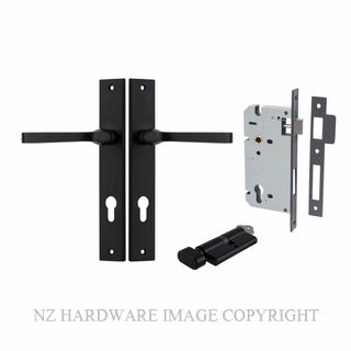 IVER 12708KENTR60KT ANNECY KEY-TURN ENTRANCE LOCK KITSET RECTANGULAR PLATE MATT BLACK
