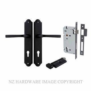 IVER 12720KENTR60KT ANNECY KEY-TURN ENTRANCE LOCK KITSET SHOULDERED PLATE MATT BLACK