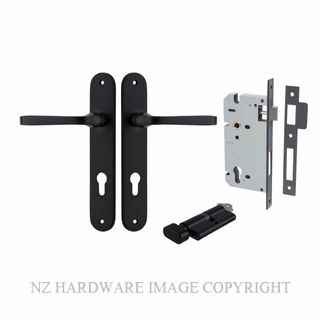 IVER 12732KENTR60KT ANNECY KEY-TURN ENTRANCE LOCK KITSET OVAL PLATE MATT BLACK