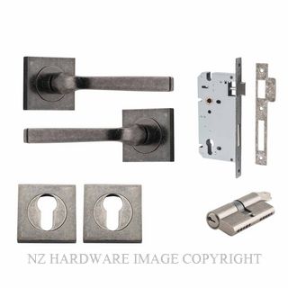 IVER 0397KENTR60KK ANNECY KEY-KEY ENTRANCE LOCK KITSET SQUARE ROSE DISTRESSED NICKEL