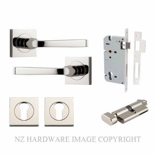 IVER 0398KENTR60KT ANNECY KEY-TURN ENTRANCE LOCK KITSET SQUARE ROSE POLISHED NICKEL