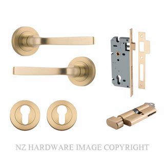 IVER 0451KENTR60KT ANNECY KEY-TURN ENTRANCE LOCK KITSET ROUND ROSE BRUSHED BRASS