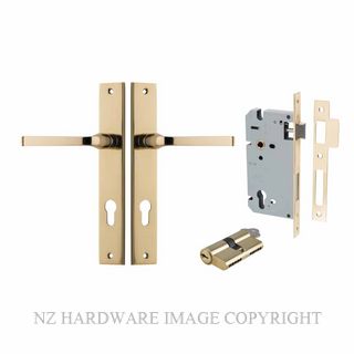 IVER 10208KENTR60KK ANNECY KEY-KEY ENTRANCE LOCK KITSET RECTANGULAR PLATE POLISHED BRASS