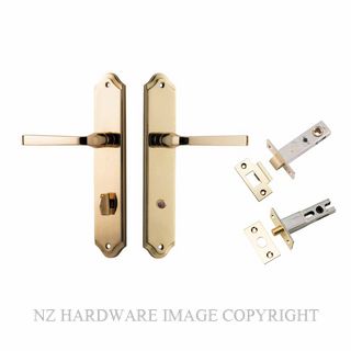 IVER 10220KPRIV60 ANNECY PRIVACY LATCH KITSET SHOULDERED PLATE POLISHED BRASS