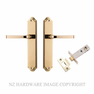 IVER 10220KPASS60 ANNECY PASSAGE LATCH KITSET SHOULDERED PLATE POLISHED BRASS