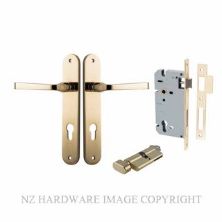 IVER 10232KENTR60KT ANNECY KEY-TURN ENTRANCE LOCK KITSET OVAL PLATE POLISHED BRASS