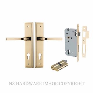 IVER 10244KENTR60KK ANNECY KEY-KEY ENTRANCE LOCK KITSET STEPPED PLATE POLISHED BRASS