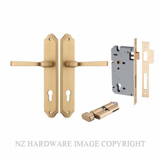 IVER 15220KENTR60KT ANNECY KEY-TURN ENTRANCE LOCK KITSET SHOULDERED PLATE BRUSHED BRASS
