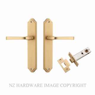 IVER 15220KPASS60 ANNECY PASSAGE LATCH KITSET SHOULDERED PLATE BRUSHED BRASS