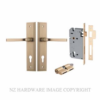 IVER 15244KENTR60KK ANNECY KEY-KEY ENTRANCE LOCK KITSET STEPPED PLATE BRUSHED BRASS