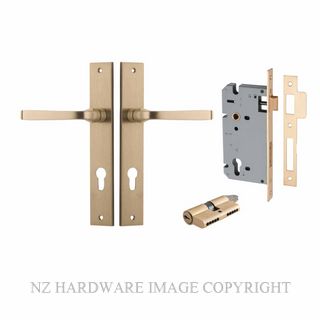 IVER 15708KENTR60KK ANNECY KEY-KEY ENTRANCE LOCK KITSET RECTANGULAR PLATE BRUSHED BRASS