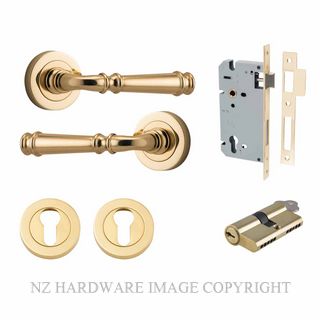 IVER 0310KENTR60KK VERONA KEY-KEY ENTRANCE LOCK KITSET ROUND ROSE POLISHED BRASS