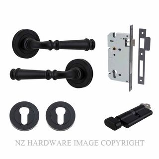IVER 0313KENTR60KT VERONA KEY-TURN ENTRANCE LOCK KITSET ROUND ROSE MATT BLACK