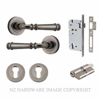 IVER 0317KENTR60KK VERONA KEY-KEY ENTRANCE LOCK KITSET ROUND ROSE DISTRESSED NICKEL