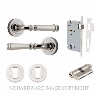 IVER 0318KENTR60KK VERONA KEY-KEY ENTRANCE LOCK KITSET ROUND ROSE POLISHED NICKEL