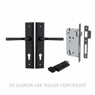 IVER 12744KENTR60KT ANNECY KEY-TURN ENTRANCE LOCK KITSET STEPPED PLATE MATT BLACK