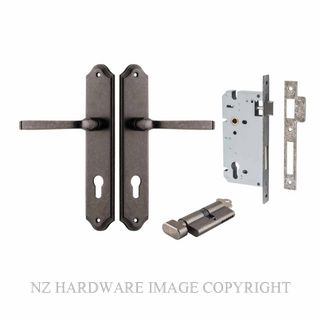 IVER 13720KENTR60KT ANNECY KEY-TURN ENTRANCE LOCK KITSET SHOULDERED PLATE DISTRESSED NICKEL