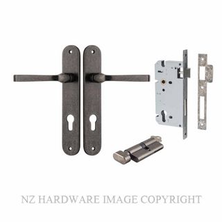 IVER 13732KENTR60KT ANNECY KEY-TURN ENTRANCE LOCK KITSET OVAL PLATE DISTRESSED NICKEL