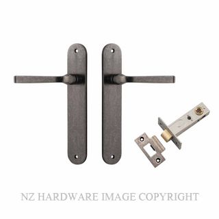 IVER 13732KPASS60 ANNECY PASSAGE LATCH KITSET OVAL PLATE DISTRESSED NICKEL