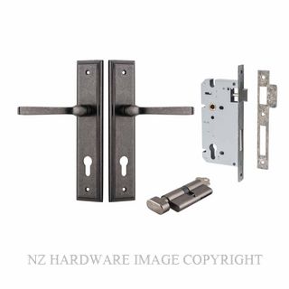 IVER 13744KENTR60KT ANNECY KEY-TURN ENTRANCE LOCK KITSET STEPPED PLATE DISTRESSED NICKEL