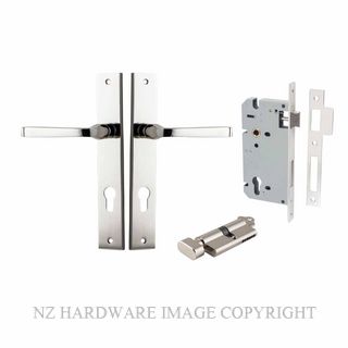 IVER 14208KENTR60KT ANNECY KEY-TURN ENTRANCE LOCK KITSET RECTANGULAR PLATE POLISHED NICKEL