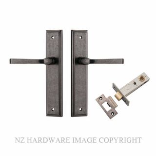 IVER 13744KPASS60 ANNECY PASSAGE LATCH KITSET STEPPED PLATE DISTRESSED NICKEL