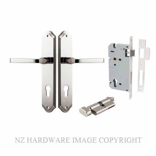IVER 14220KENTR60KT ANNECY KEY-TURN ENTRANCE LOCK KITSET SHOULDERED PLATE POLISHED NICKEL