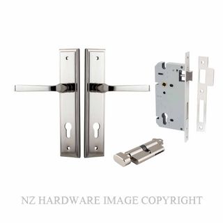 IVER 14244KENTR60KT ANNECY KEY-TURN ENTRANCE LOCK KITSET STEPPED PLATE POLISHED NICKEL