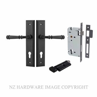 IVER 12742KENTR60KT VERONA KEY-TURN ENTRANCE LOCK KITSET STEPPED PLATE MATT BLACK