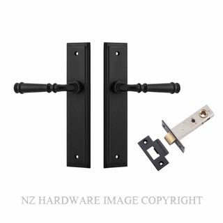 IVER 12742KPASS60 VERONA PASSAGE LATCH KITSET STEPPED PLATE MATT BLACK